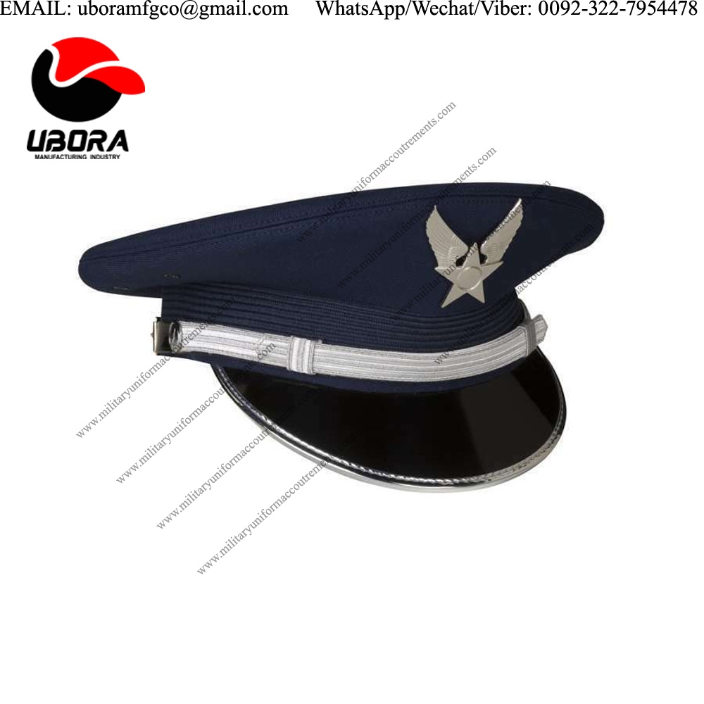 GENUINE U.S. AIR FORCE USAF CEREMONIAL CAP with EMBLEM HONOR GUARD ENLISTED Navy officer Peak Cap 